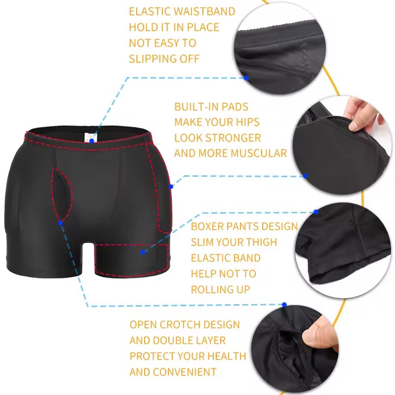 Men Padded Hip Enhancer Booty  – Boxer Brief Pack Cotton recenzja i cena