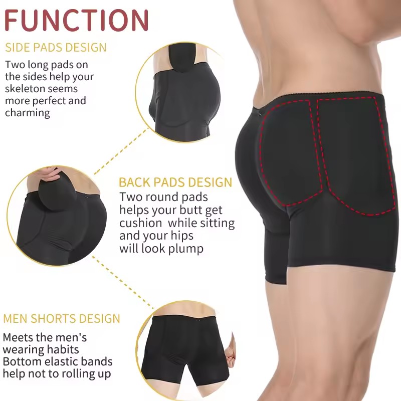 Men Padded Hip Enhancer Booty  – Boxer Brief Pack Cotton recenzja i cena