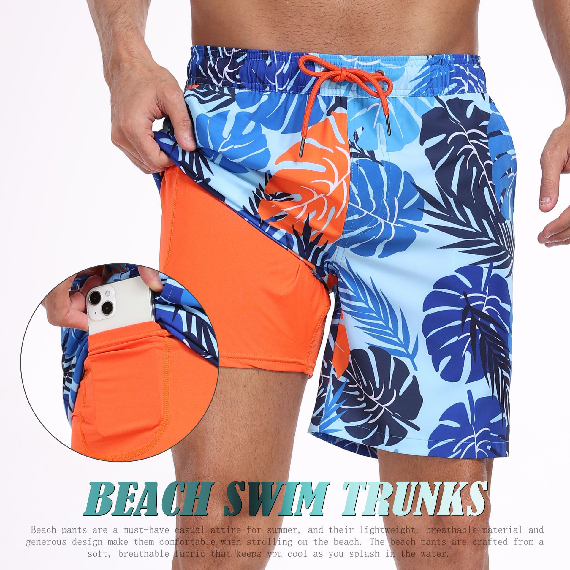 Mens Shark Pattern 2 in 1 Boar – Long Leg Trunk Men recenzja i cena