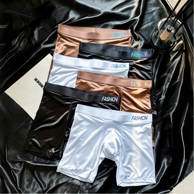 Men's Shiny Glossy Ice Silk Lo – Long Leg Trunk Men recenzja i cena