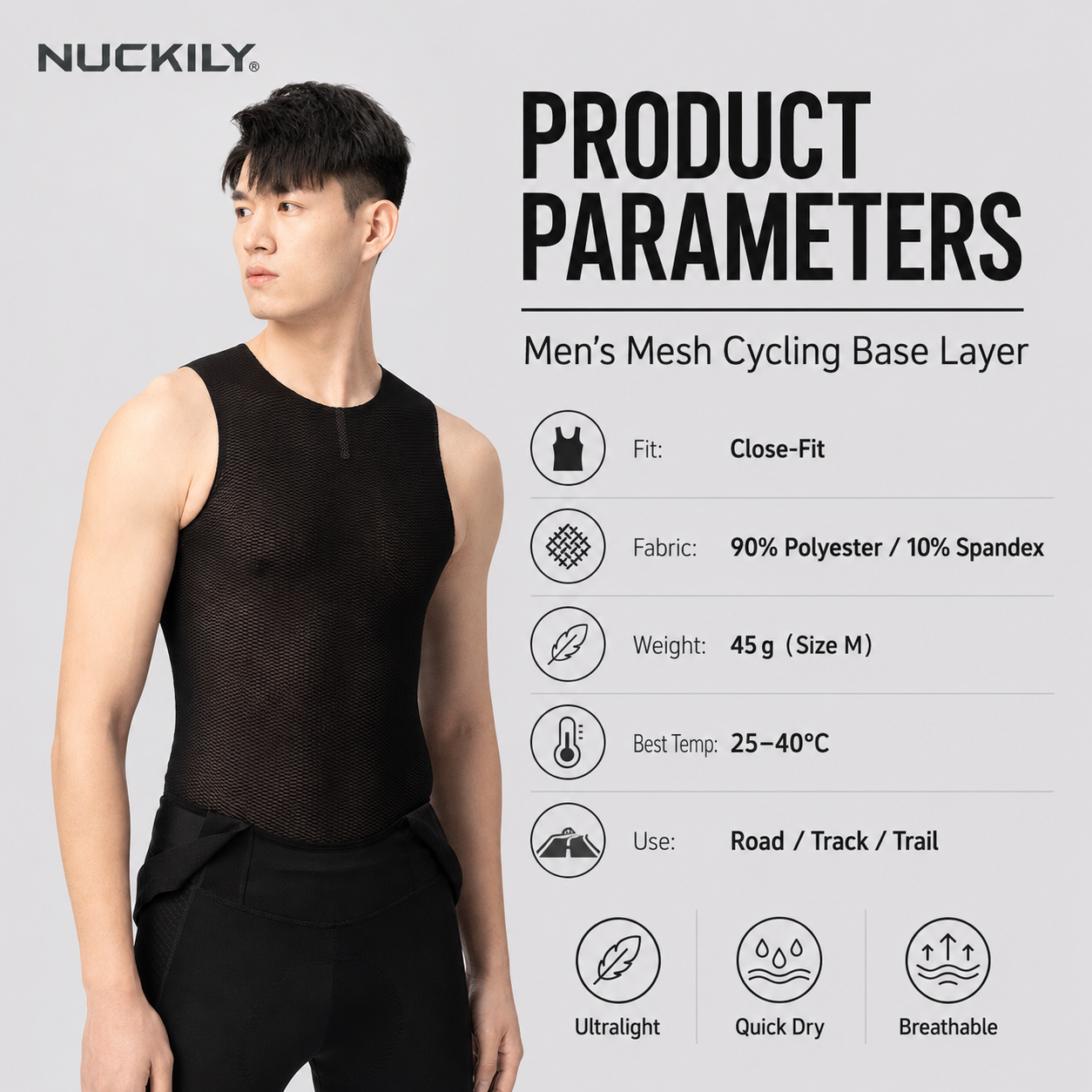 NUCKILY Men Cycling Base Layer – Sleeveless Undershirt recenzja i cena