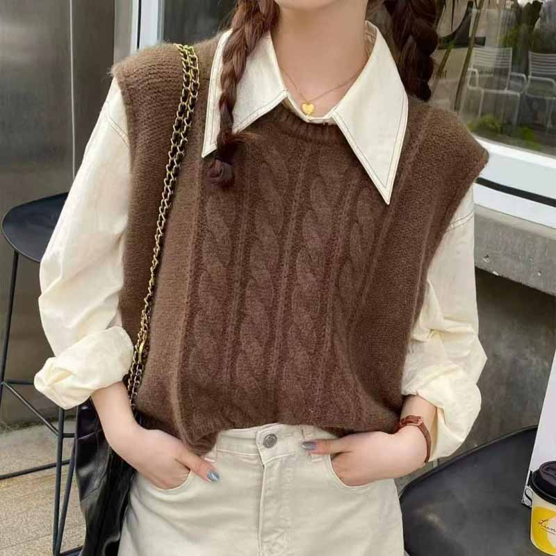 2025 New O-Neck Knitted Vest W – Sleeveless Undershirt recenzja i cena