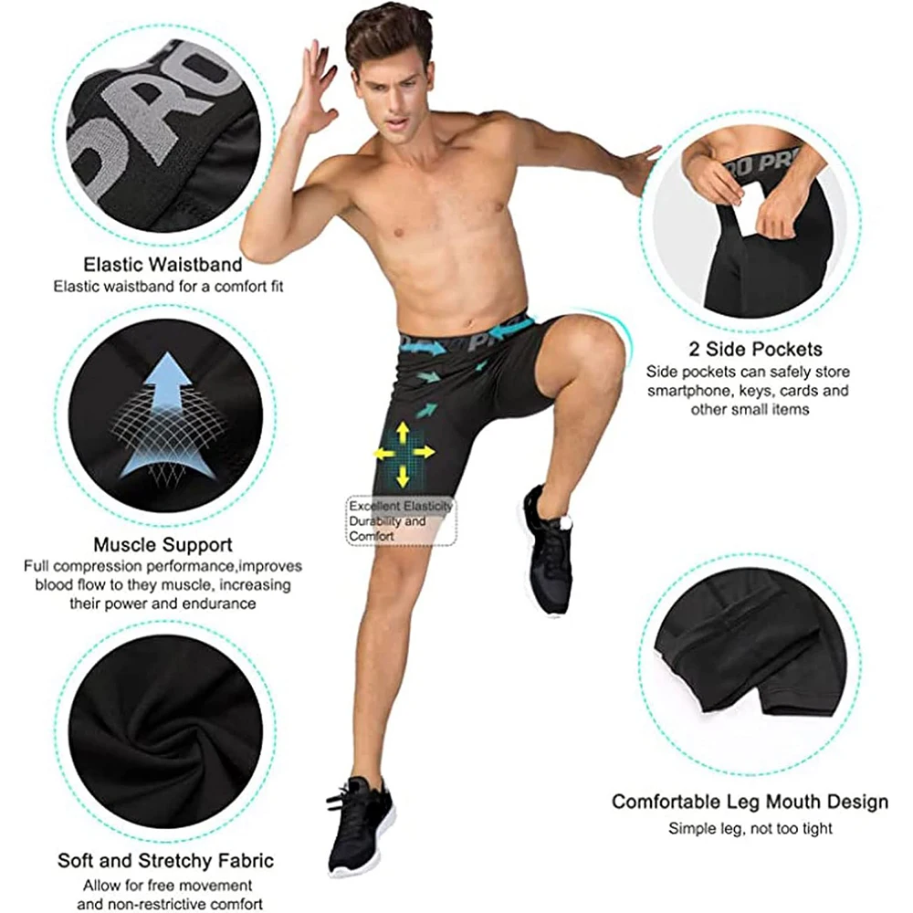 Mens Gym Shorts with Pockets W – Compression Shorts Athletes recenzja i cena