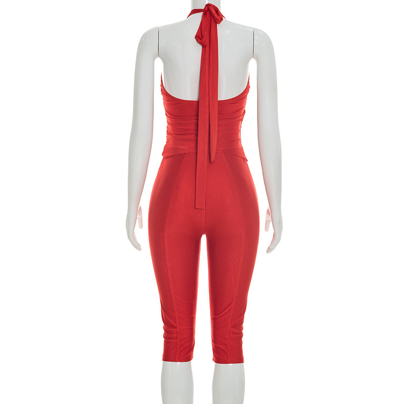 Women Slim 2 Piece Set Solid W – Suspender Tank Top recenzja i cena