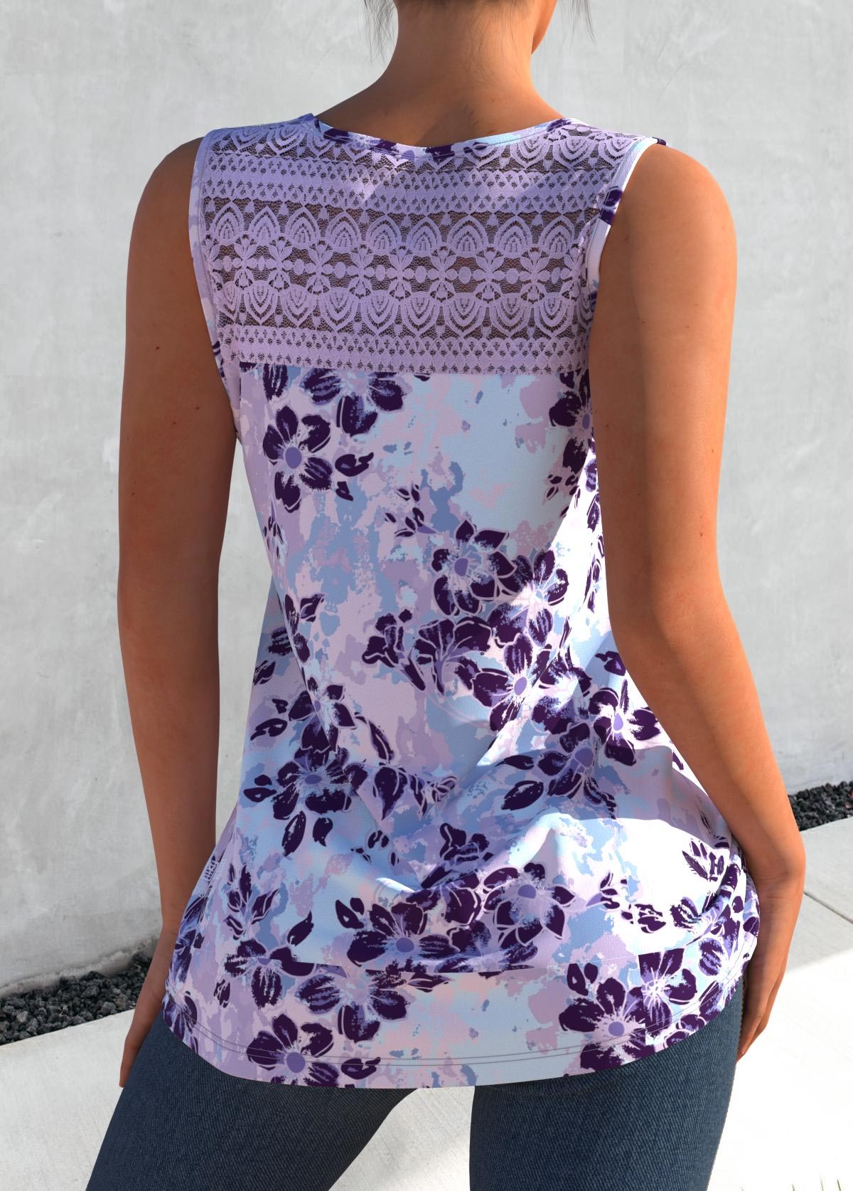 Plus Size Cross Strap Floral P – Suspender Tank Top recenzja i cena