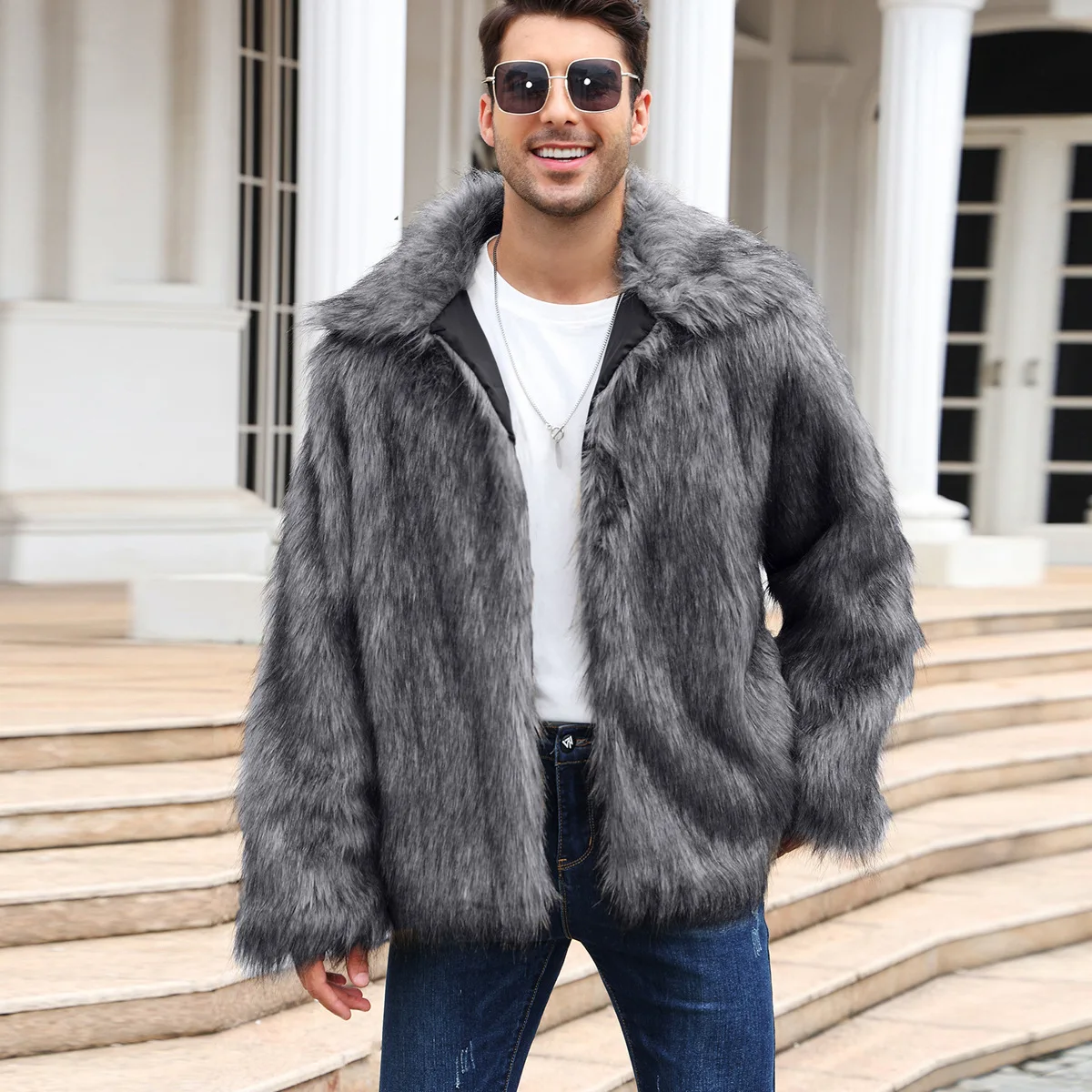 Men Faux Fox Fur Jacket Coat W – Thermal Long John recenzja i cena