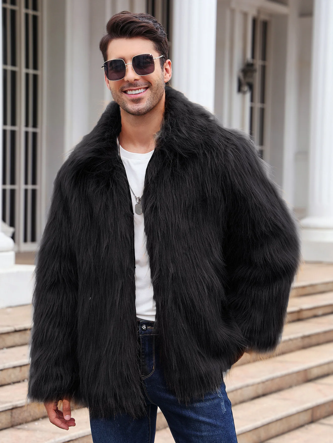 Men Faux Fox Fur Jacket Coat W – Thermal Long John recenzja i cena