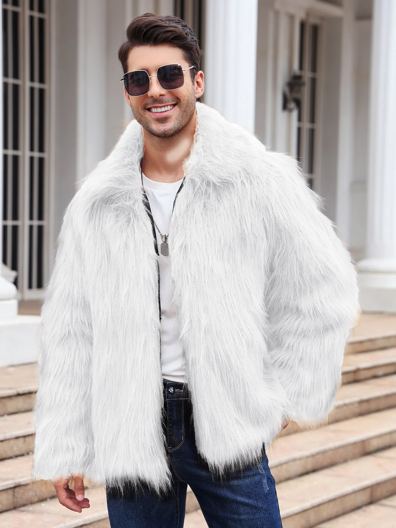 Men Faux Fox Fur Jacket Coat W – Thermal Long John recenzja i cena