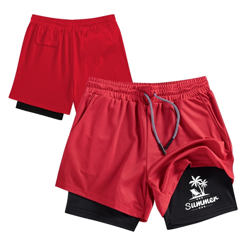 Summer Men's Double Layer Runn – Compression Shorts Athletes recenzja i cena