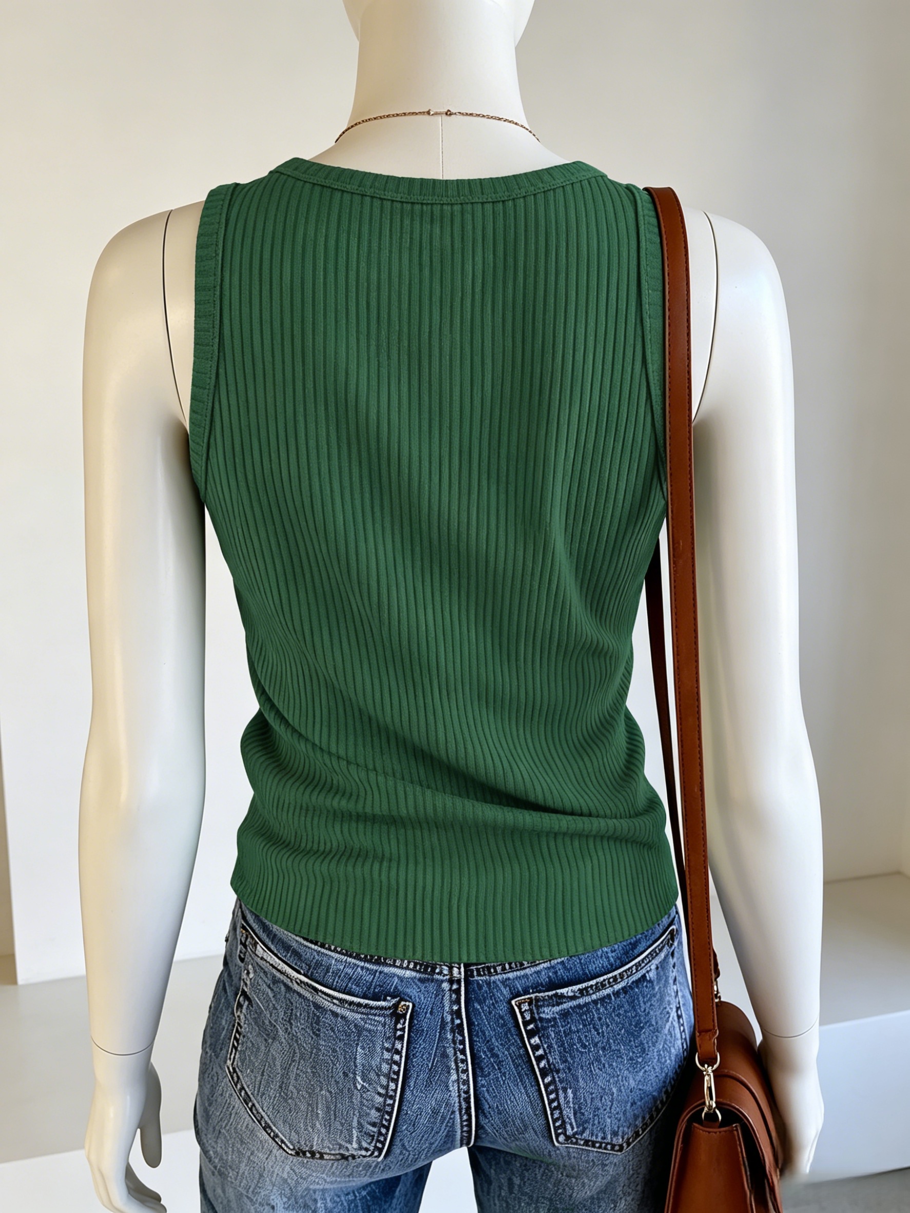 Plus Size Women Green Ribbed K – Tank Top Ribbed recenzja i cena